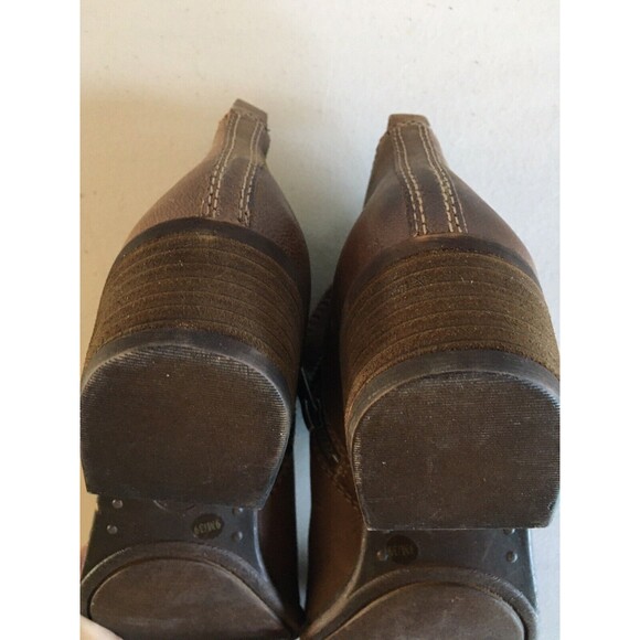 LUCKY BRAND Ankle Boots Brown Leather Basel Double Side Zip Booties Women Sz 9 - Picture 13 of 13